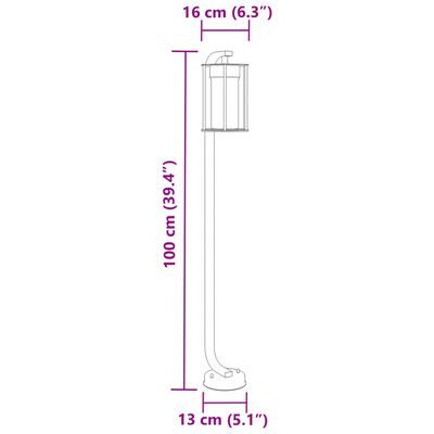 vidaXL Lămpi de podea de exterior 3 buc. negru 100 cm oțel inoxidabil