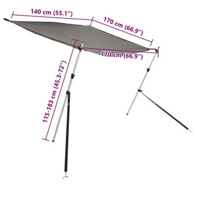 vidaXL Extensie parasolar T-Top, gri antracit, 170x170x(115-183) cm