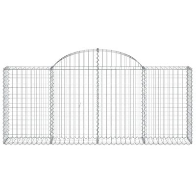 vidaXL Coșuri gabion arcuite 10 buc, 200x30x80/100cm, fier galvanizat