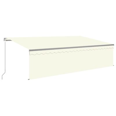 vidaXL Copertină retractabilă manual cu stor, crem, 5x3 m