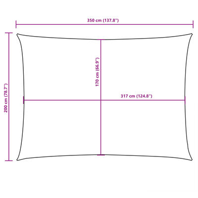 vidaXL Parasolar, maro, 2x3,5 m, țesătură oxford, dreptunghiular