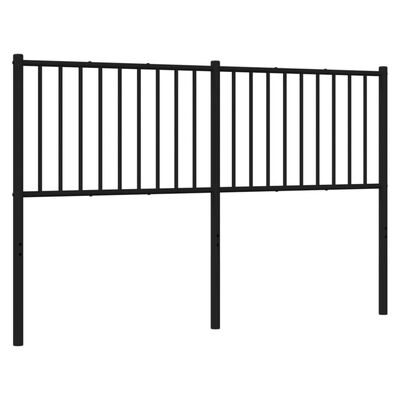 vidaXL Tăblie de pat metalică, negru, 150 cm