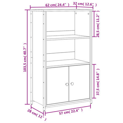 vidaXL Dulap înalt, stejar maro, 62x32x103,5 cm, lemn compozit