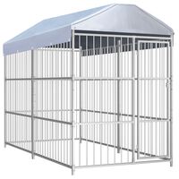 vidaXL Padoc pentru câini de exterior, cu acoperiș, 300x150x200 cm