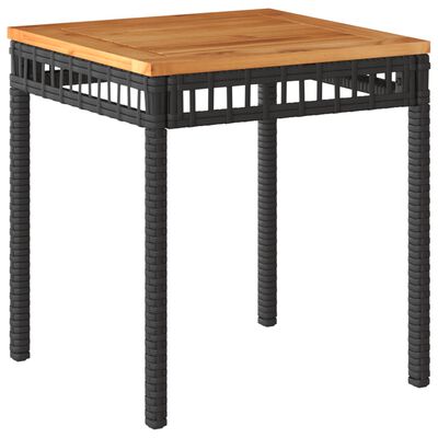 vidaXL Set mobilier bistro, 3 piese, poliratan negru/lemn de acacia