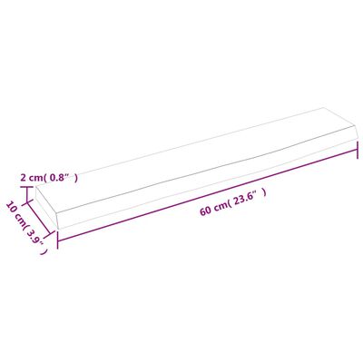 vidaXL Raft de perete maro închis 60x10x2 cm lemn masiv stejar tratat