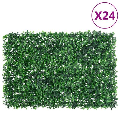  vidaXL Gard din frunze de arbust artificiale, 24 buc. verde 40x60 cm