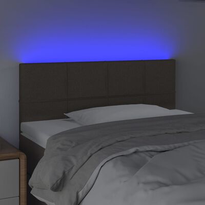 vidaXL Tăblie de pat cu LED, gri taupe, 90x5x78/88 cm, textil