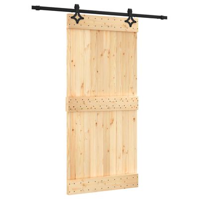 vidaXL Ușă glisantă cu set de feronerie 95x210 cm, lemn masiv de pin