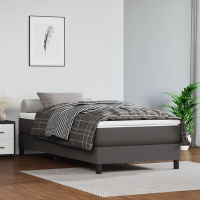 vidaXL Saltea cu arcuri buzunar copii gri 80x160 cm piele artificială