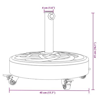 vidaXL Suport umbrelă pentru stâlpi Ø38 / 48 mm, 27 kg, rotund