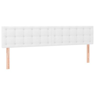 vidaXL Pat box spring cu saltea, alb, 200x200 cm, piele ecologică