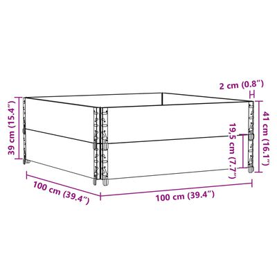 vidaXL Rame pentru paleți, 2 buc., negru, 100x100 cm, lemn masiv pin