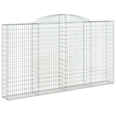 vidaXL Coșuri gabion arcuite 2 buc. 300x30x160/180 cm fier galvanizat