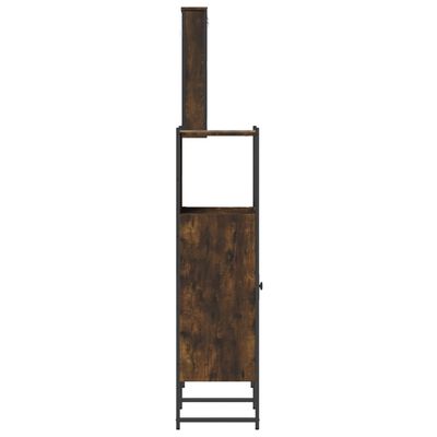 vidaXL Set mobilier de baie, 3 piese, stejar fumuriu, lemn prelucrat