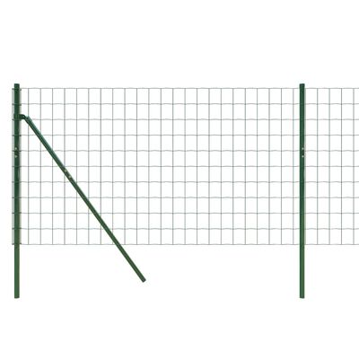 vidaXL Gard plasă de sârmă, verde, 0,8x25 m, oțel galvanizat