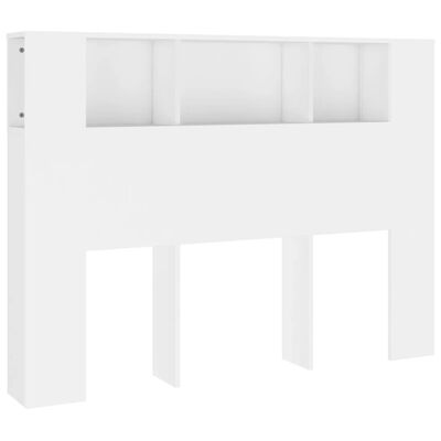 vidaXL Tăblie de pat cu dulap, alb, 140x18,5x104,5 cm