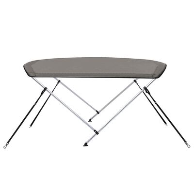 vidaXL Parasolar barcă Bimini cu 2 arcuri, gri, 180x150x110 cm