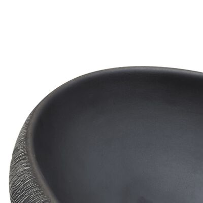 vidaXL Lavoar de blat, negru și gri, 59x40x15 cm, ceramică, oval