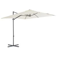 vidaXL Umbrelă suspendată cu stâlp din oțel, nisipiu, 250 x 250 cm