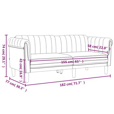 vidaXL Set canapea, 2 piese, gri deschis, catifea