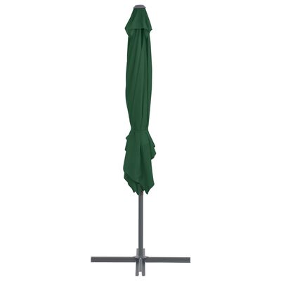 vidaXL Umbrelă suspendată cu stâlp din oțel, verde, 250 x 250 cm