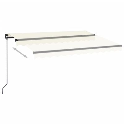 vidaXL Copertină retractabilă manual cu LED, crem, 350x250 cm