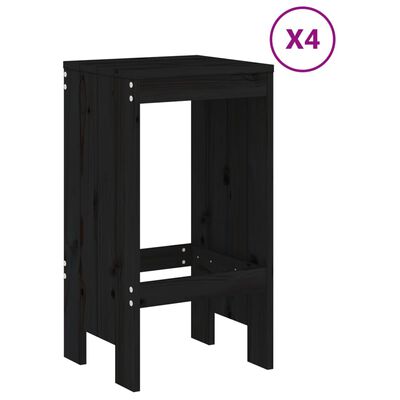 vidaXL Set mobilier bar de grădină, 5 piese, negru, lemn masiv de pin