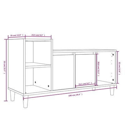 vidaXL Comodă TV, negru, 100x35x55 cm, lemn prelucrat