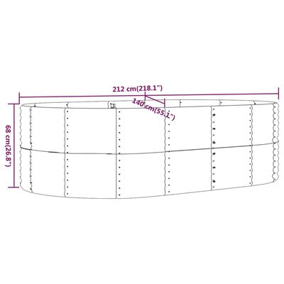 vidaXL Strat înălțat grădină argintiu, oțel vopsit electrostatic