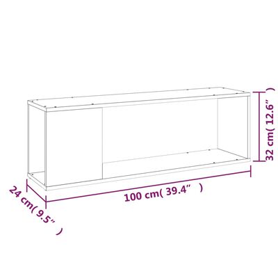 vidaXL Comodă TV, gri beton, 100x24x32 cm, lemn prelucrat