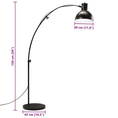 vidaXL Lampă de podea 25 W, negru, 150 cm, E27