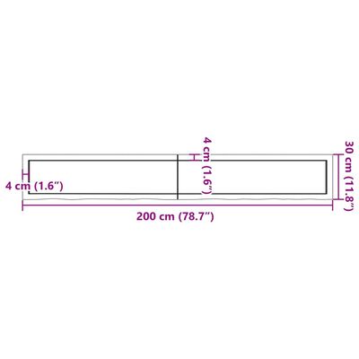 vidaXL Raft de perete maro deschis 200x30x(2-6) cm lemn stejar tratat