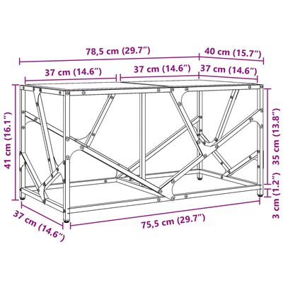 vidaXL Măsuță de cafea blat din sticlă transparentă 78,5x40x41 cm oțel