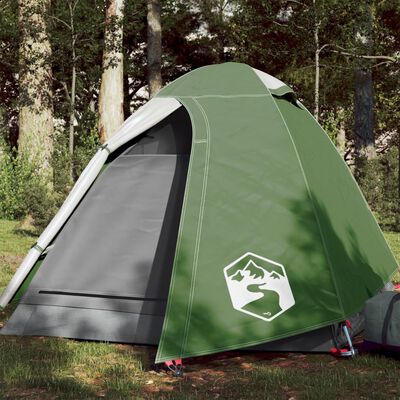 vidaXL Cort de camping cupolă pentru 2 persoane, verde, impermeabil