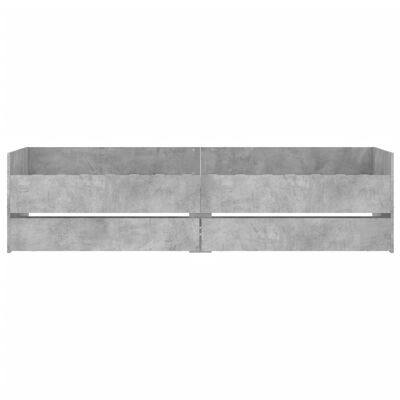 vidaXL Cadru de pat cu sertare, gri beton, 75x190 cm, mic single