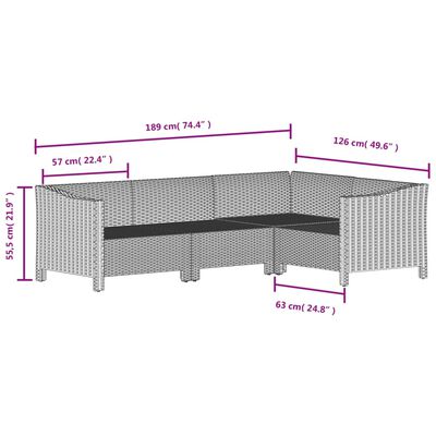 vidaXL Set mobilier de grădină cu perne, 9 piese, gri, poliratan