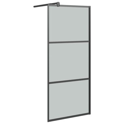 vidaXL Paravan duș walk-in negru 90x195 cm sticlă ESG culoare închisă