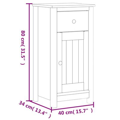 vidaXL Set mobilier baie, 3 piese, „BERG” , negru, lemn masiv de pin