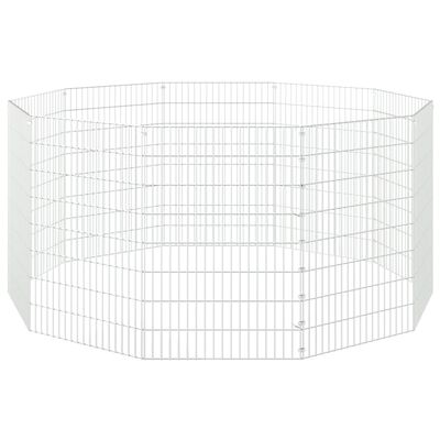 vidaXL Adăpost pentru animale cu 10 panouri, 54x80 cm, fier galvanizat