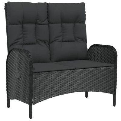 vidaXL Set mobilier de grădină cu perne, 5 piese, negru, poliratan