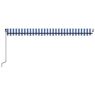 vidaXL Copertină retractabilă manual, albastru și alb, 500x350 cm