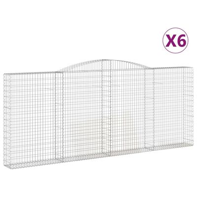 vidaXL Coșuri gabion arcuite 6 buc. 400x30x160/180 cm fier galvanizat