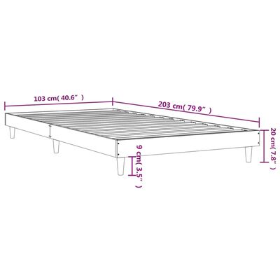 vidaXL Cadru pat fără saltea stejar fumuriu 100x200 cm lemn prelucrat