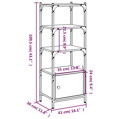 vidaXL Bibliotecă 3 niveluri stejar maro 41x30x109,5 cm lemn prelucrat