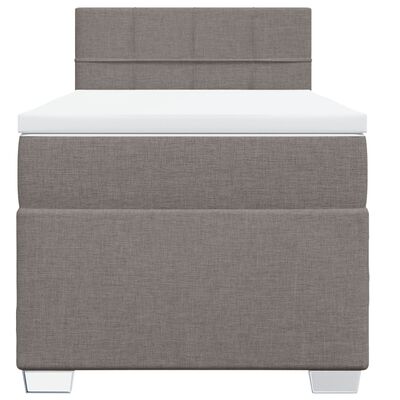 vidaXL Pat box spring cu saltea, gri taupe, 80x200 cm, textil