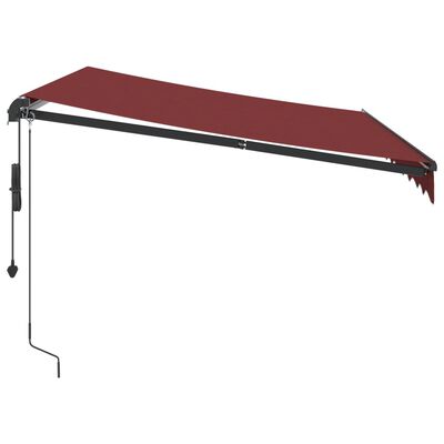 vidaXL Copertina retractabilă automat cu LED-uri, vișiniu, 300x250 cm