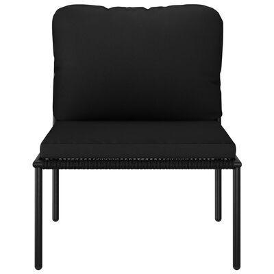 vidaXL Set mobilier de grădină cu perne, 8 piese, negru, PVC