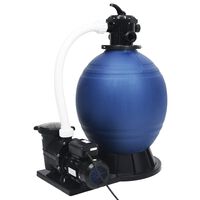 vidaXL Filtru cu nisip supapă cu 7 căi pompă de 1000 W albastru/negru