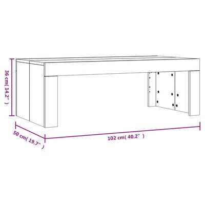 vidaXL Măsuță de cafea, gri beton, 102x50x36 cm, lemn prelucrat